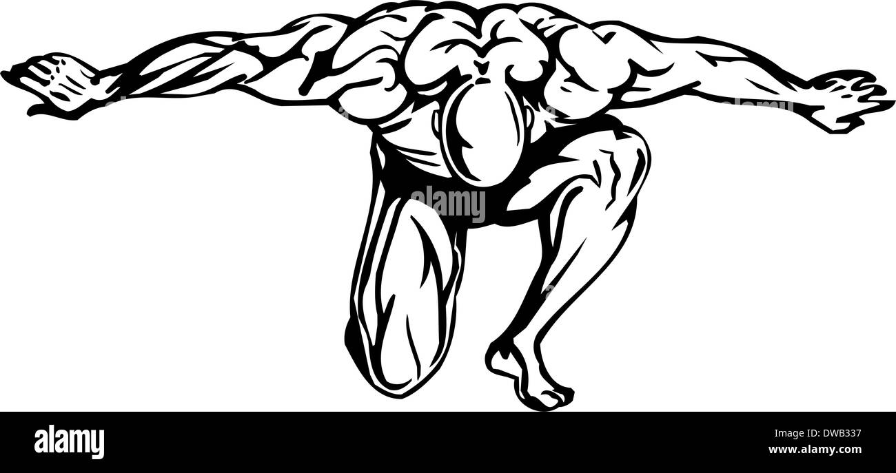 Bodybuilding und Powerlifting - Abbildung. Stockfoto