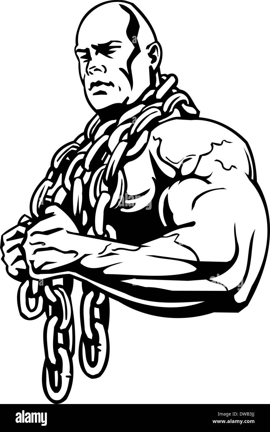 Bodybuilding und Powerlifting - Abbildung. Stockfoto