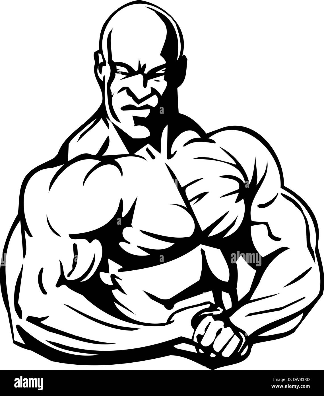 Bodybuilding und Powerlifting - Abbildung. Stockfoto