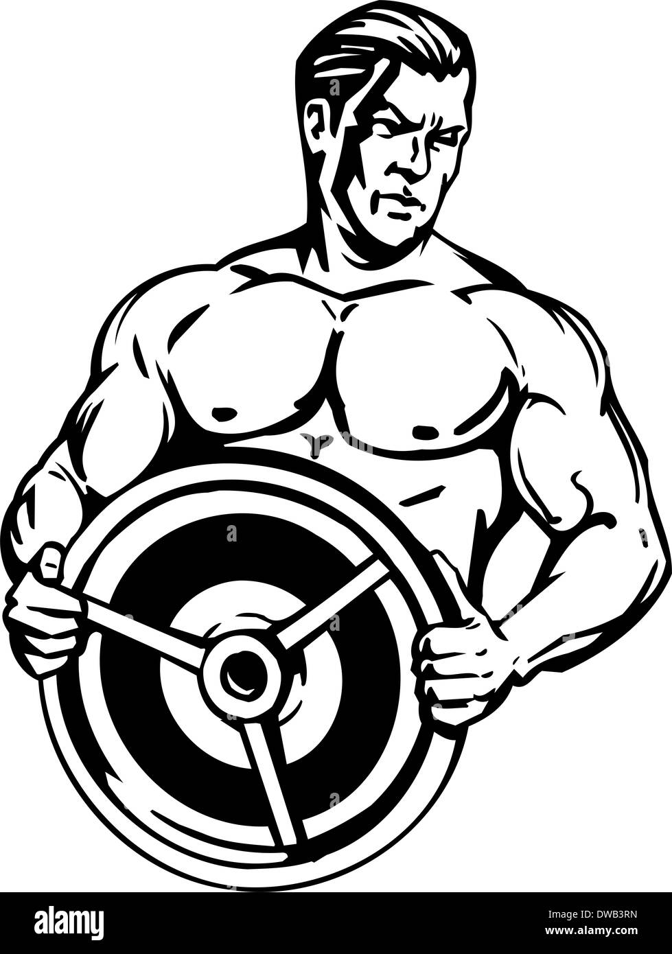Bodybuilding und Powerlifting - Abbildung. Stockfoto