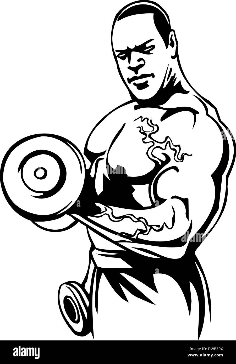 Bodybuilding und Powerlifting - Abbildung. Stockfoto