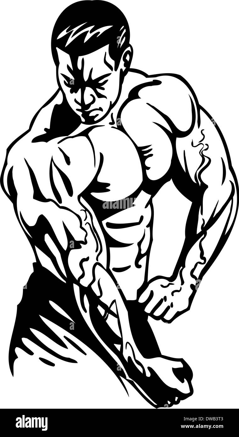 Bodybuilding und Powerlifting - Abbildung. Stockfoto