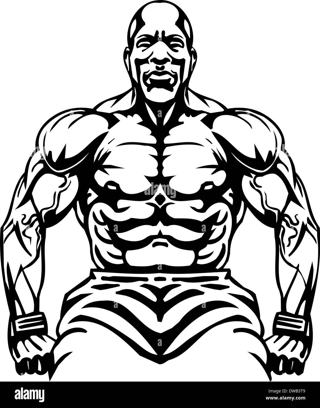 Bodybuilding und Powerlifting - Abbildung. Stockfoto