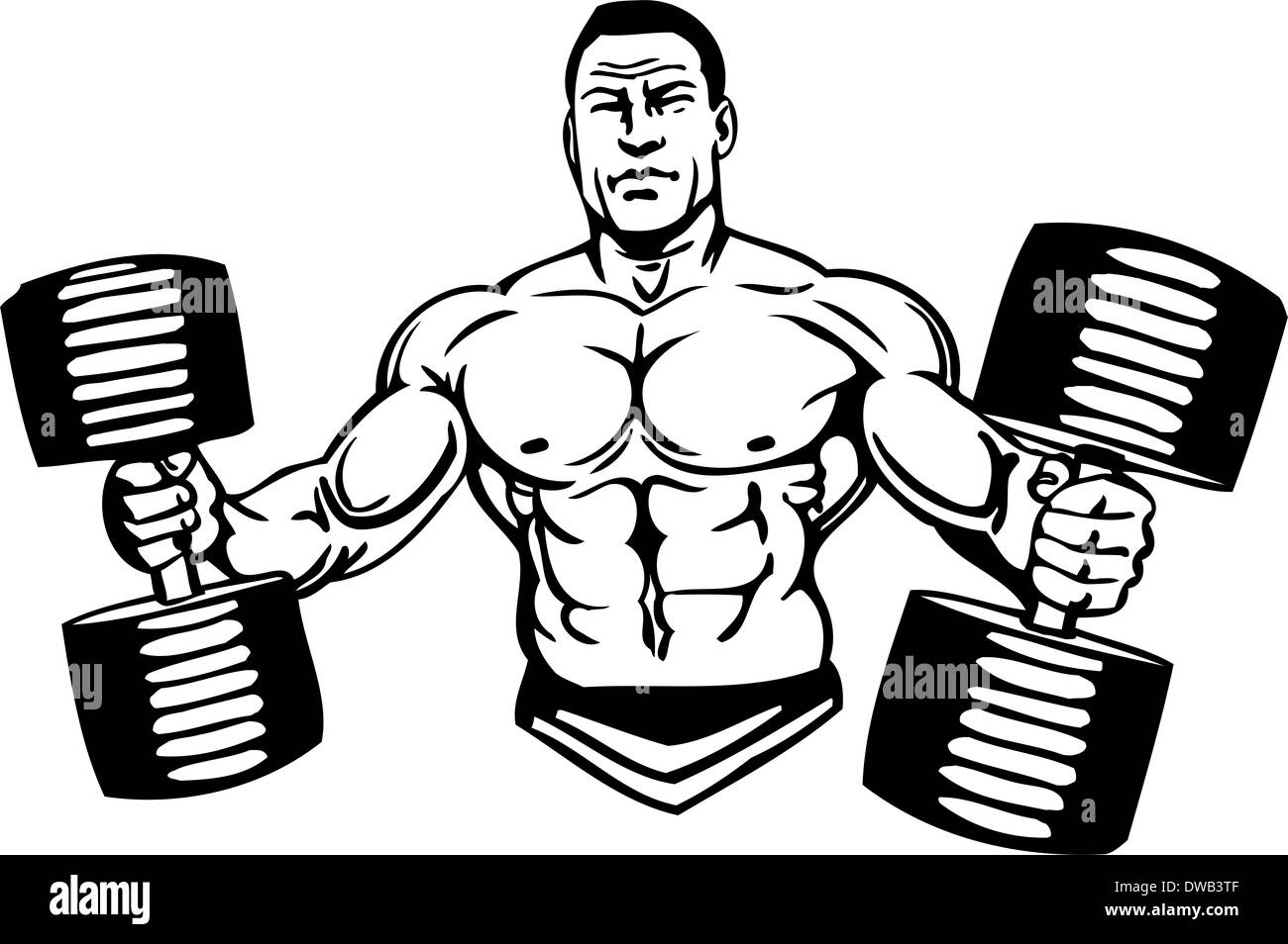 Bodybuilding und Powerlifting - Abbildung. Stockfoto