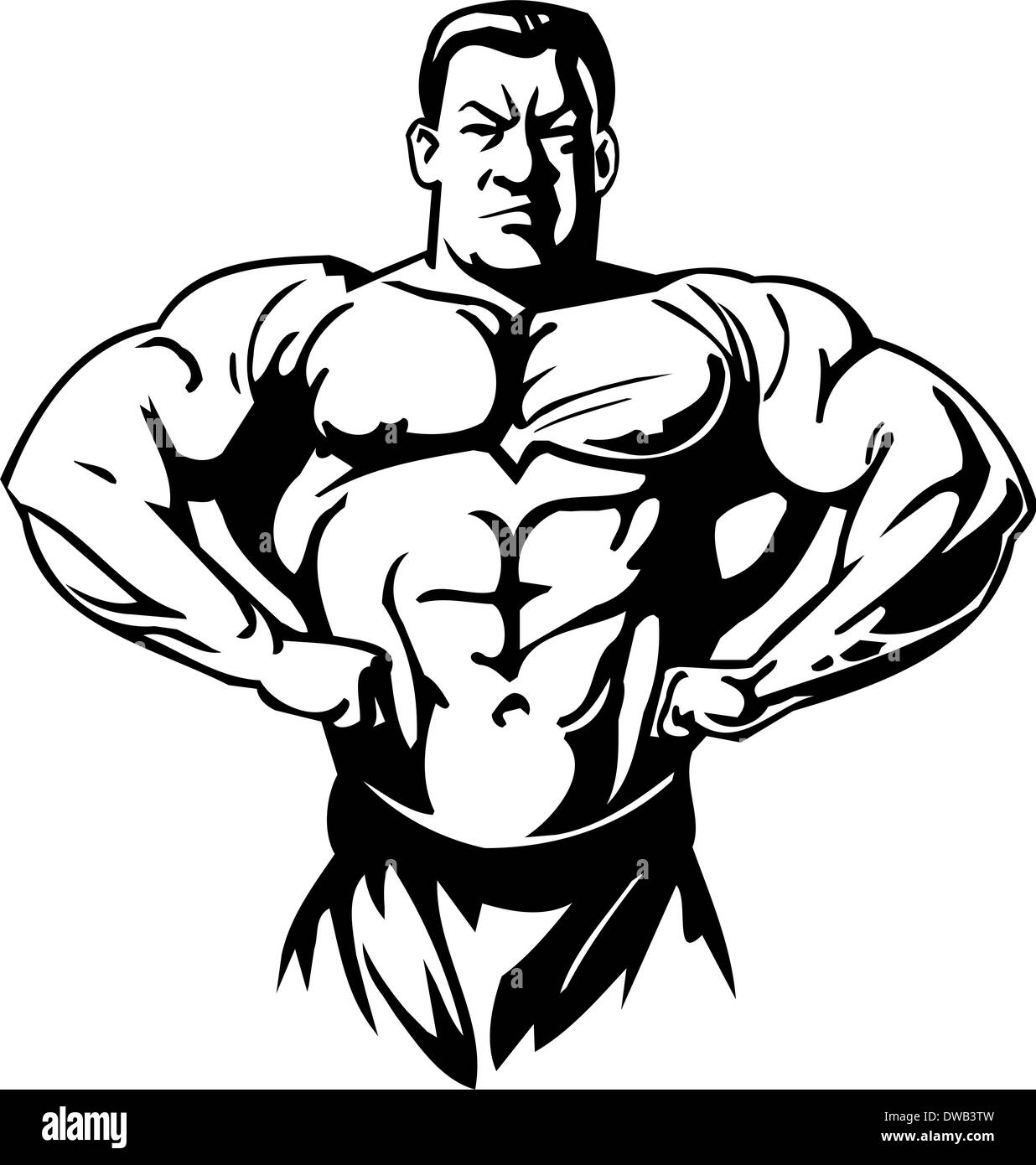 Bodybuilding und Powerlifting - Abbildung. Stockfoto