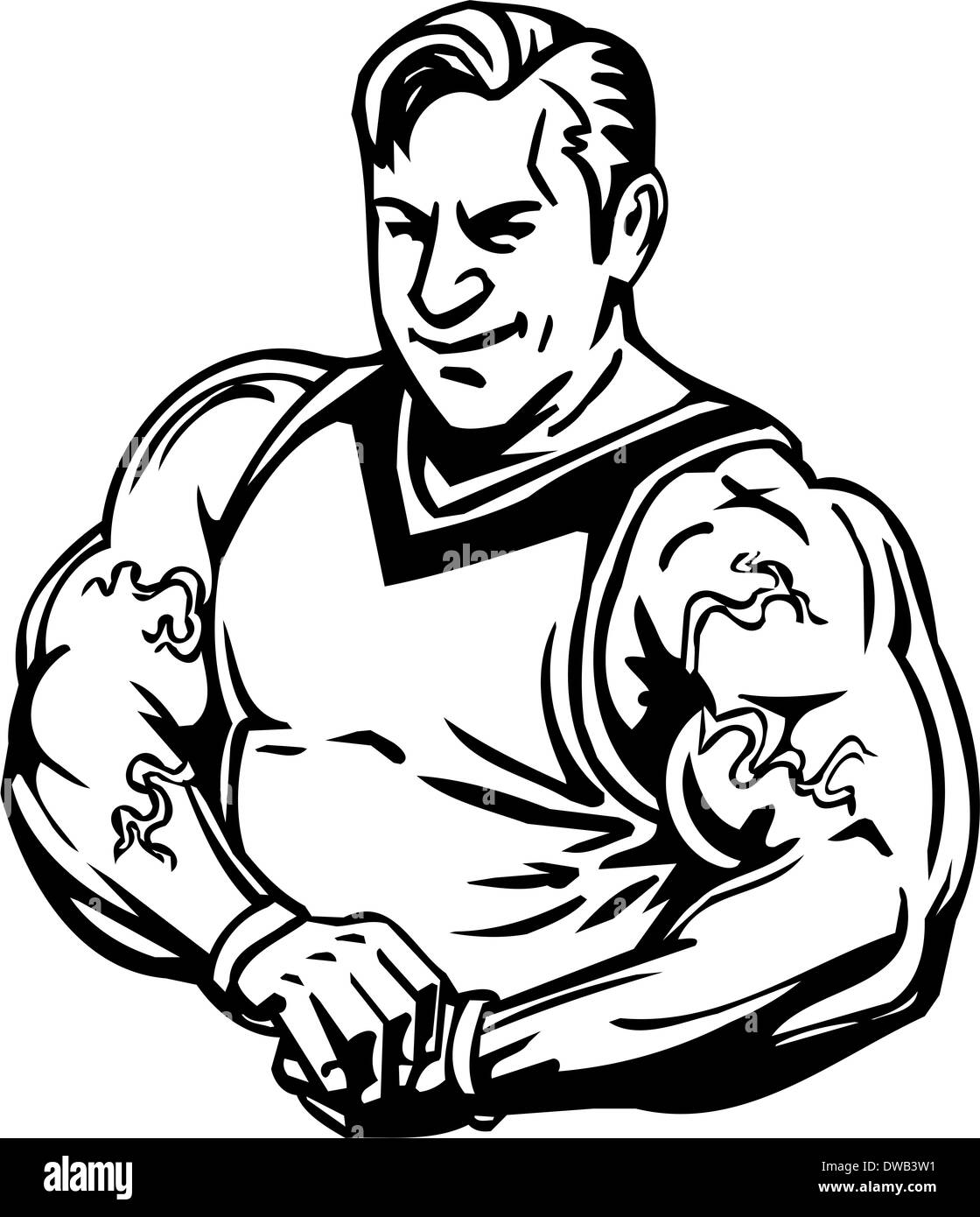 Bodybuilding und Powerlifting - Abbildung. Stockfoto