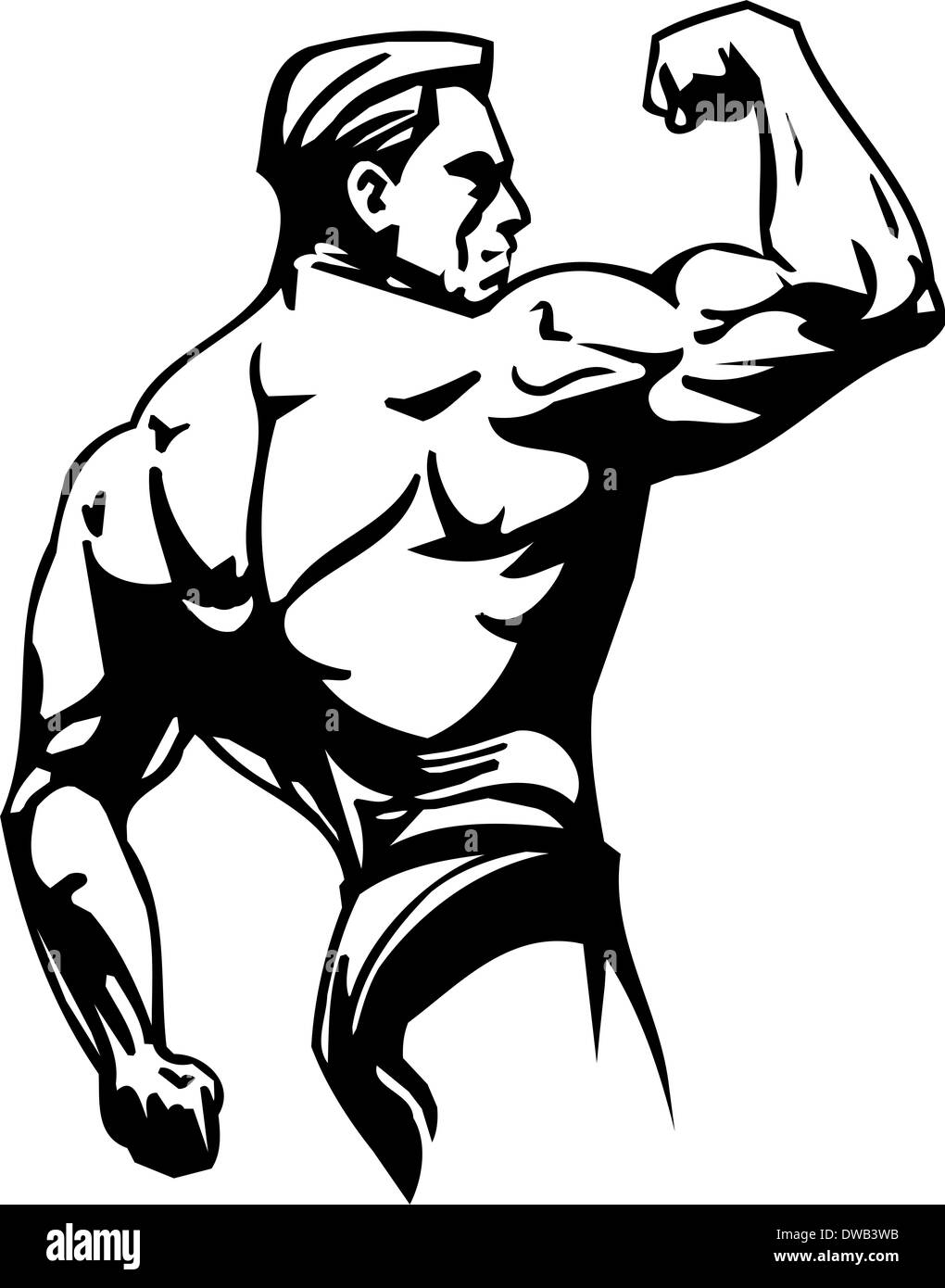 Bodybuilding und Powerlifting - Abbildung. Stockfoto