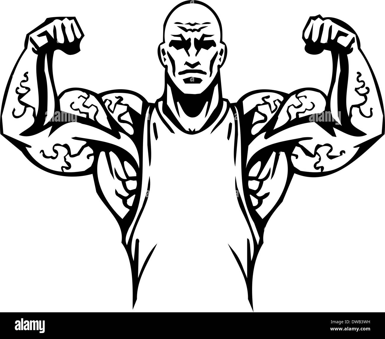 Bodybuilding und Powerlifting - Abbildung. Stockfoto