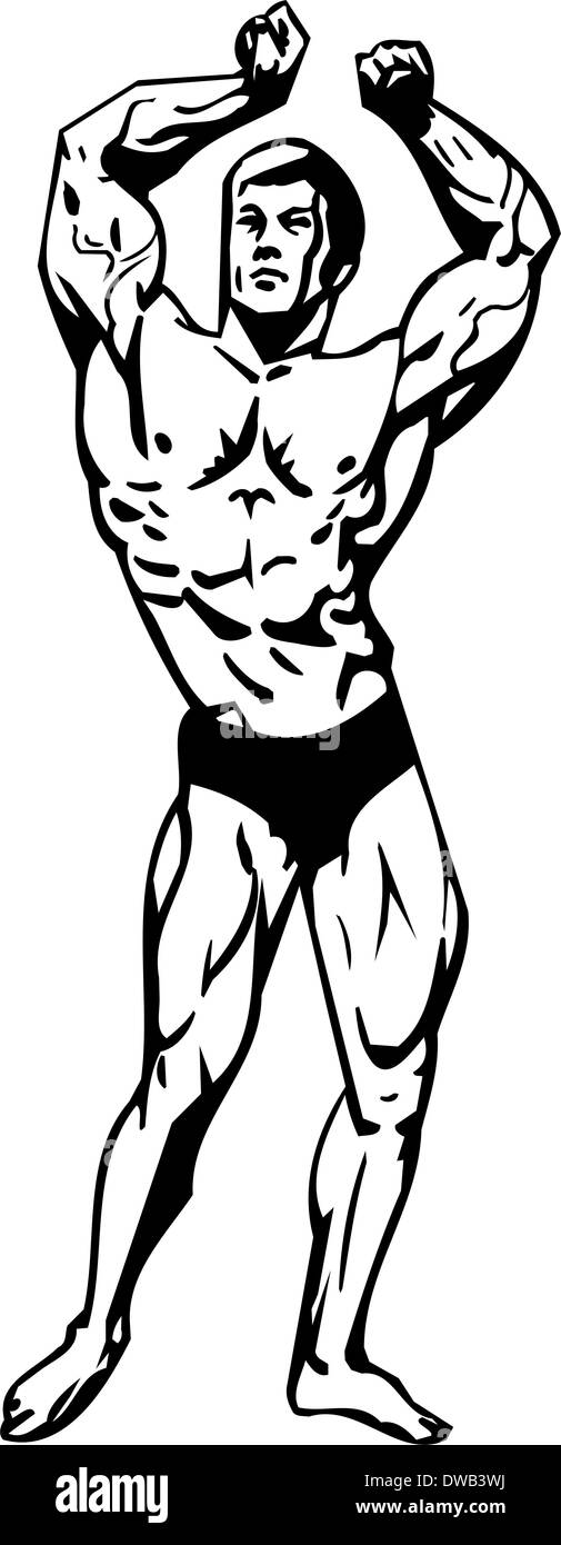 Bodybuilding und Powerlifting - Abbildung. Stockfoto