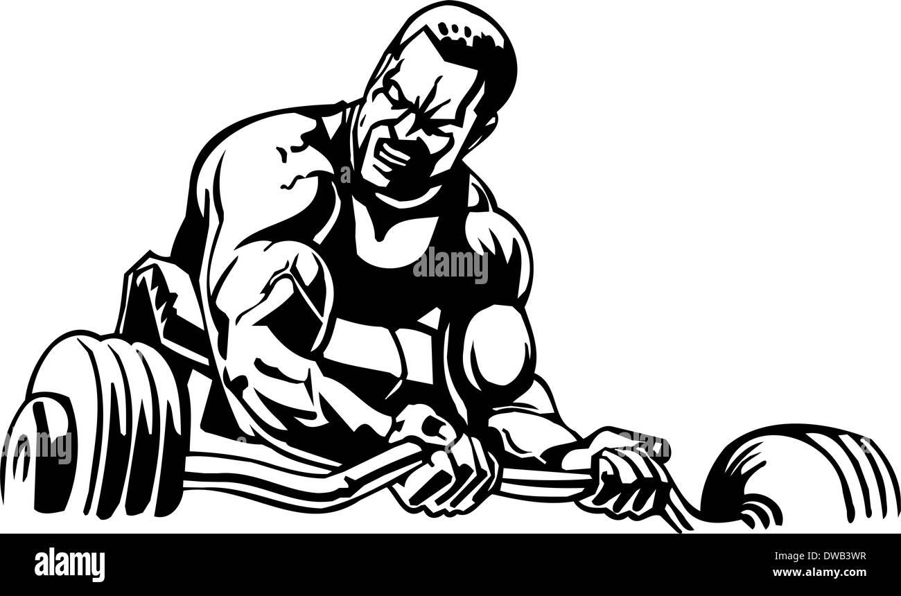 Bodybuilding und Powerlifting - Abbildung. Stockfoto