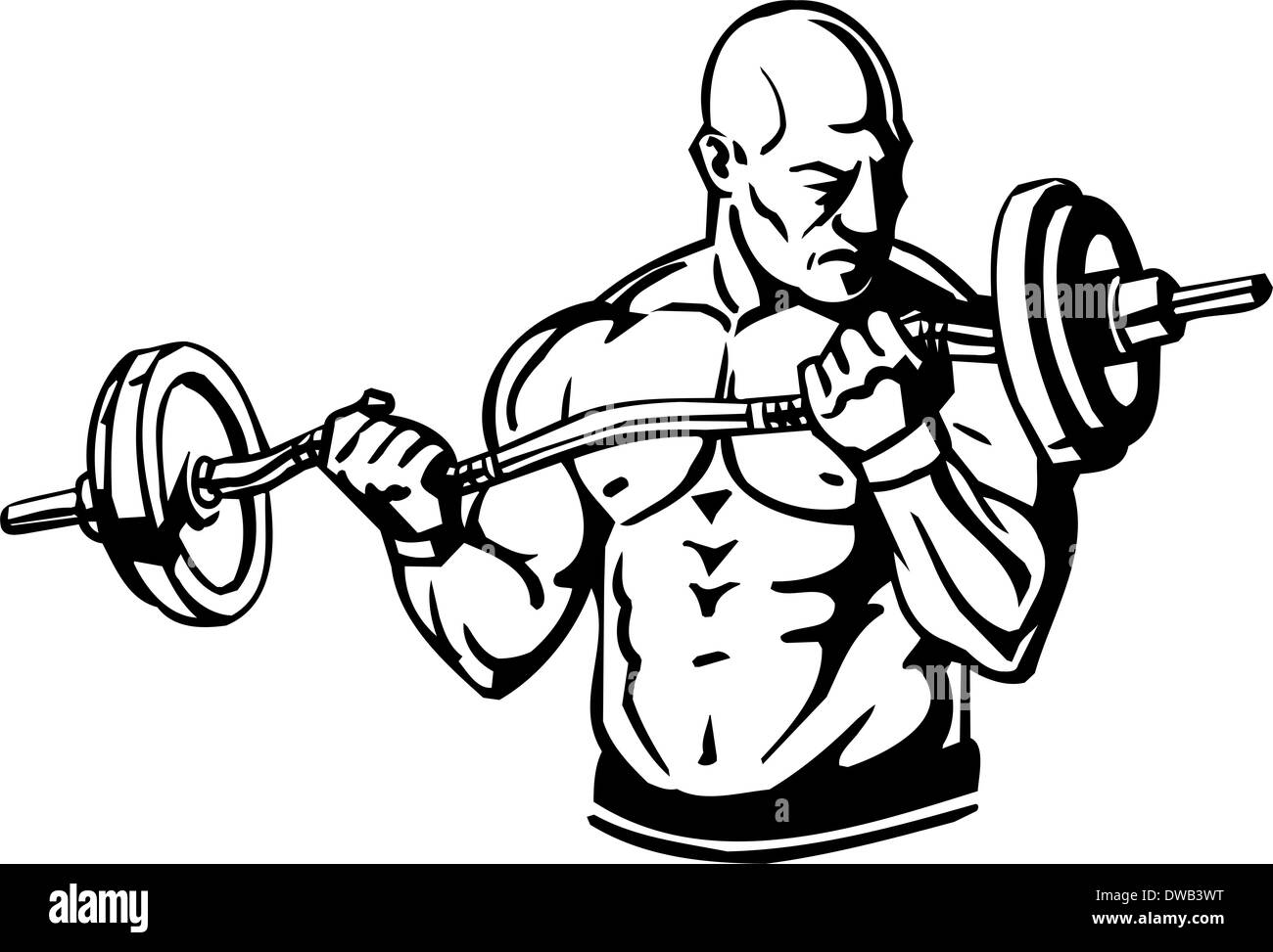 Bodybuilding und Powerlifting - Abbildung. Stockfoto