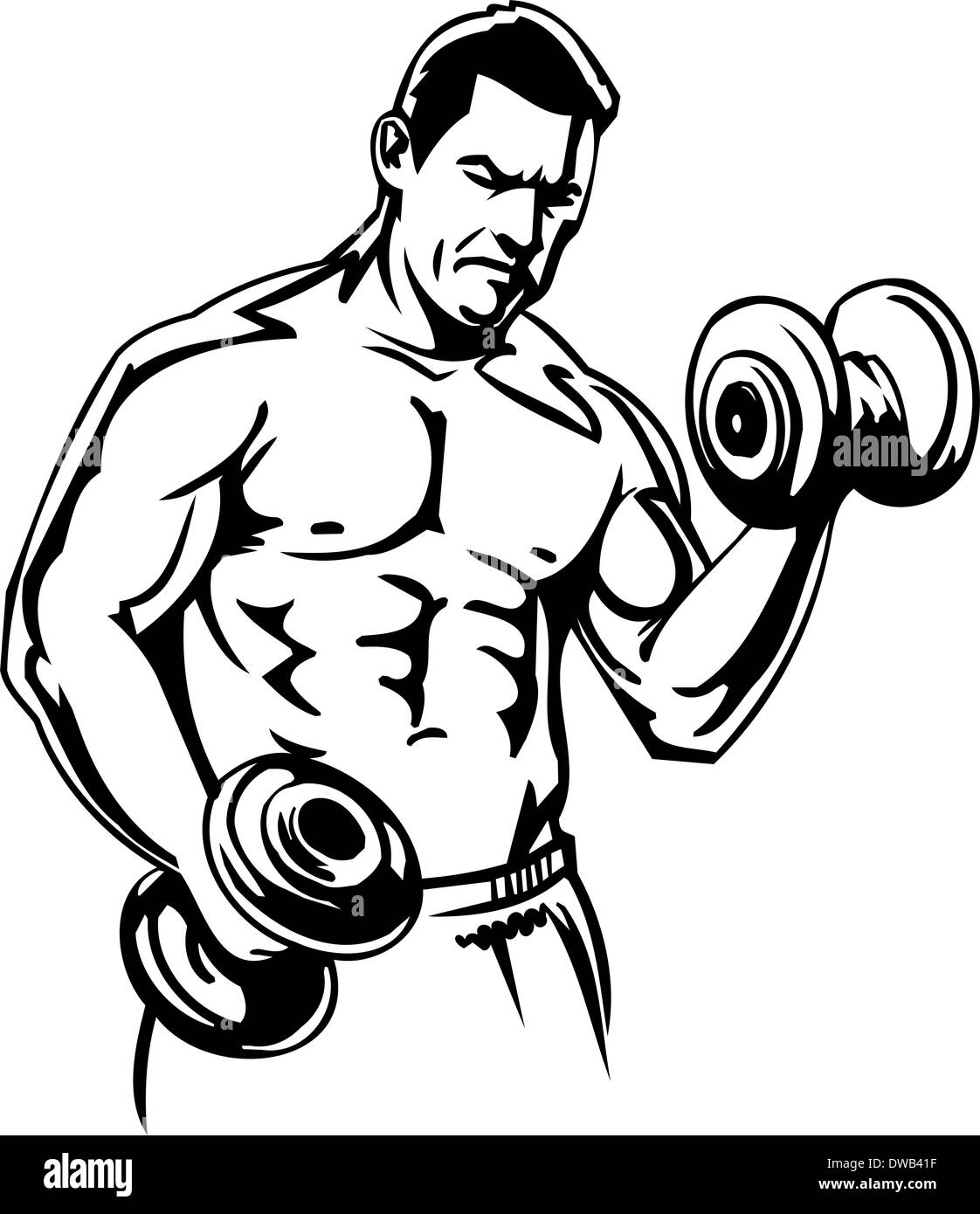 Bodybuilding und Powerlifting - Abbildung. Stockfoto