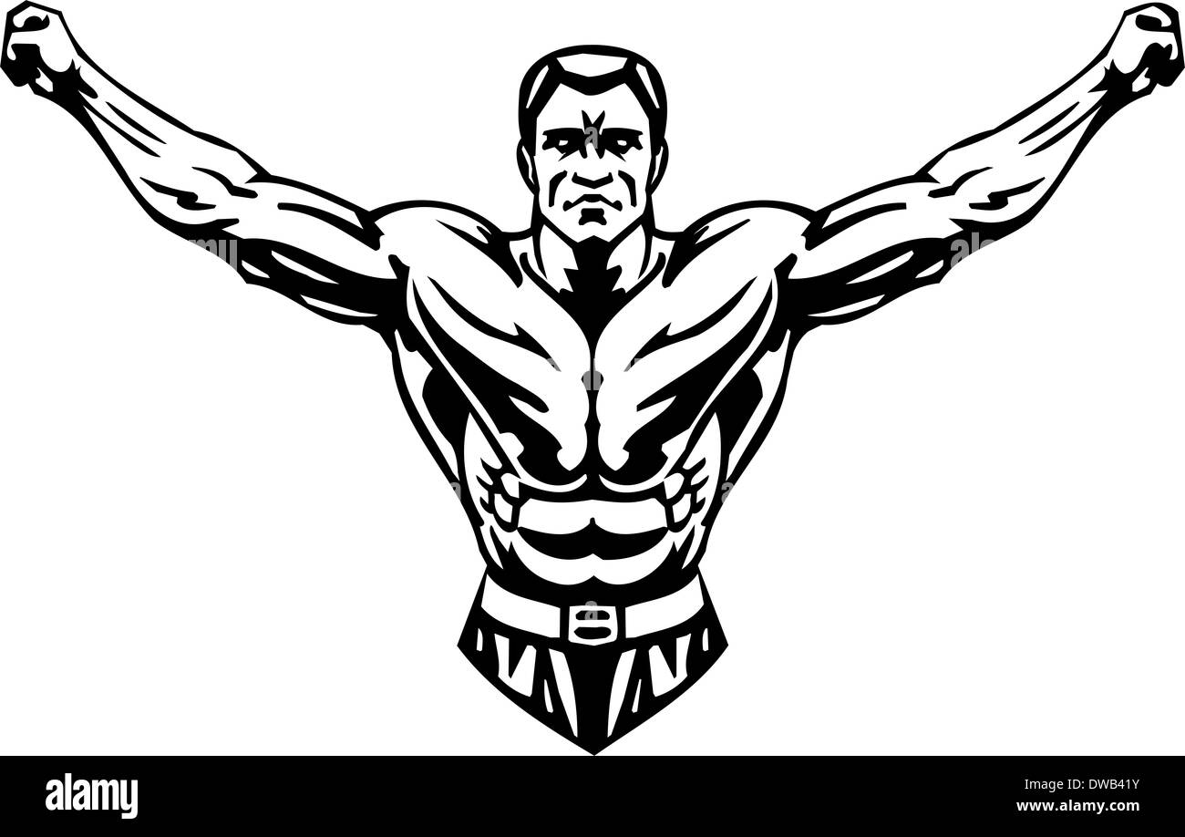 Bodybuilding und Powerlifting - Abbildung. Stockfoto