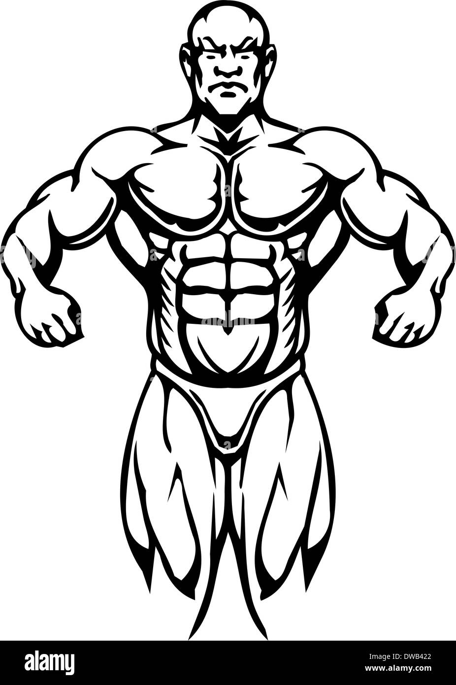 Bodybuilding und Powerlifting - Abbildung. Stockfoto