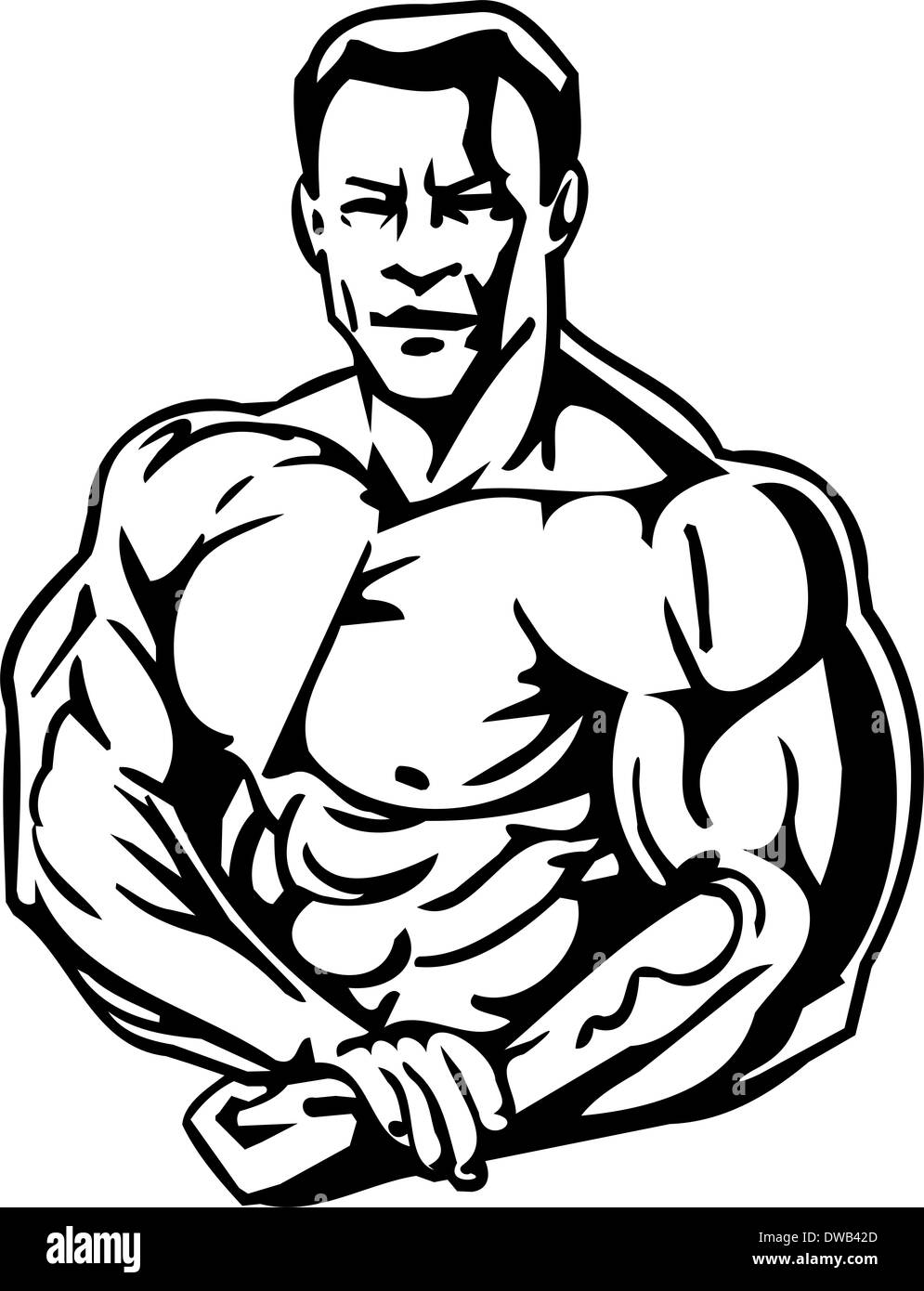 Bodybuilding und Powerlifting - Abbildung. Stockfoto
