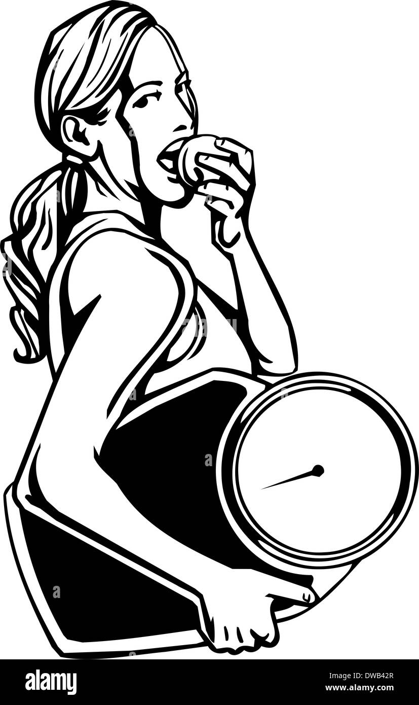 Women's Fitness - Illustration. Stockfoto