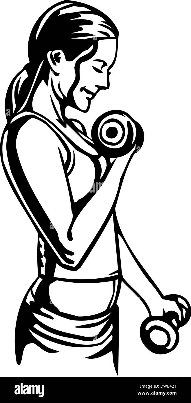 Women's Fitness - Illustration. Stockfoto