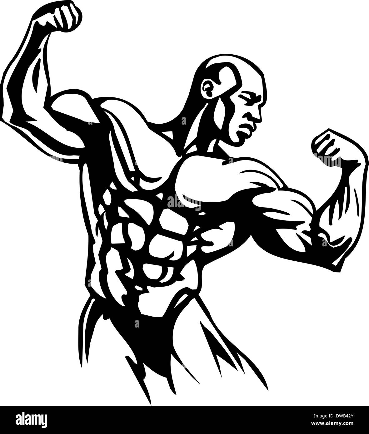 Bodybuilding und Powerlifting - Abbildung. Stockfoto