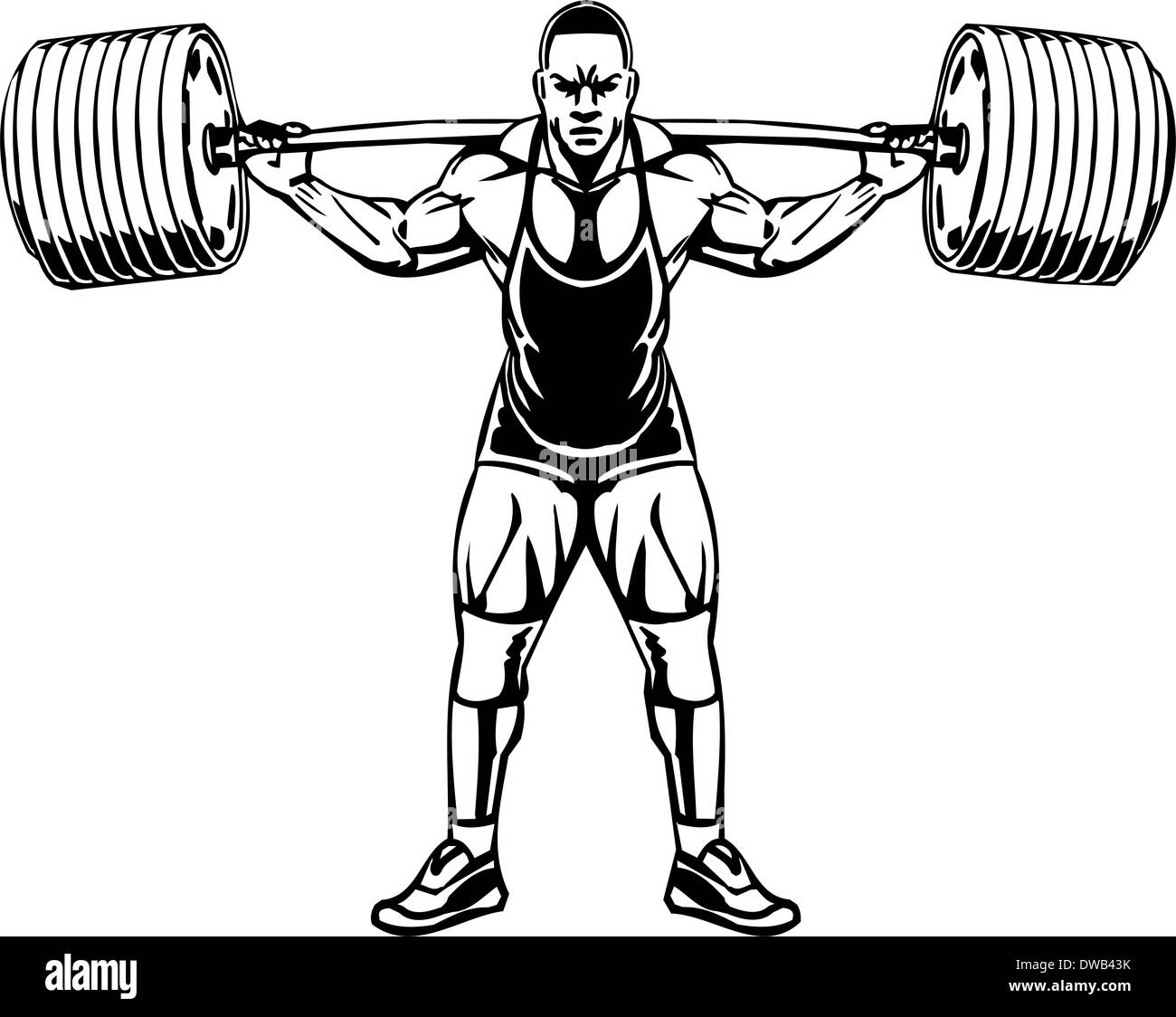 Bodybuilding und Powerlifting - Abbildung. Stockfoto