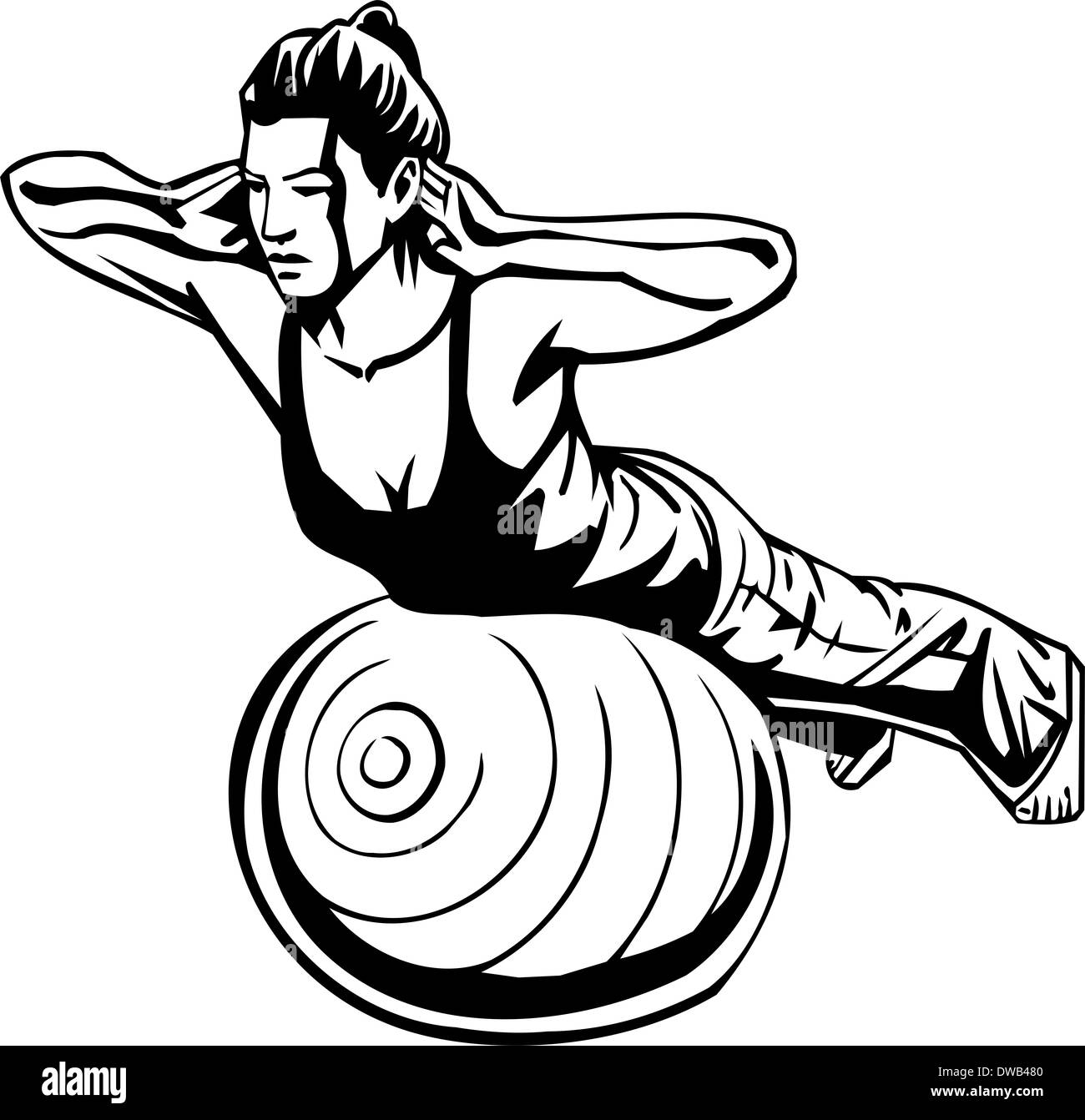 Women's Fitness - Illustration. Stockfoto