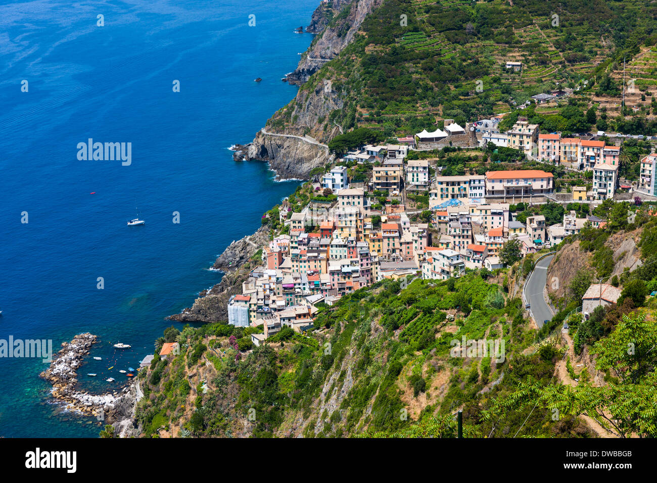 Italien, Ligurien, Cinqueterre in Riomaggiore Stockfoto