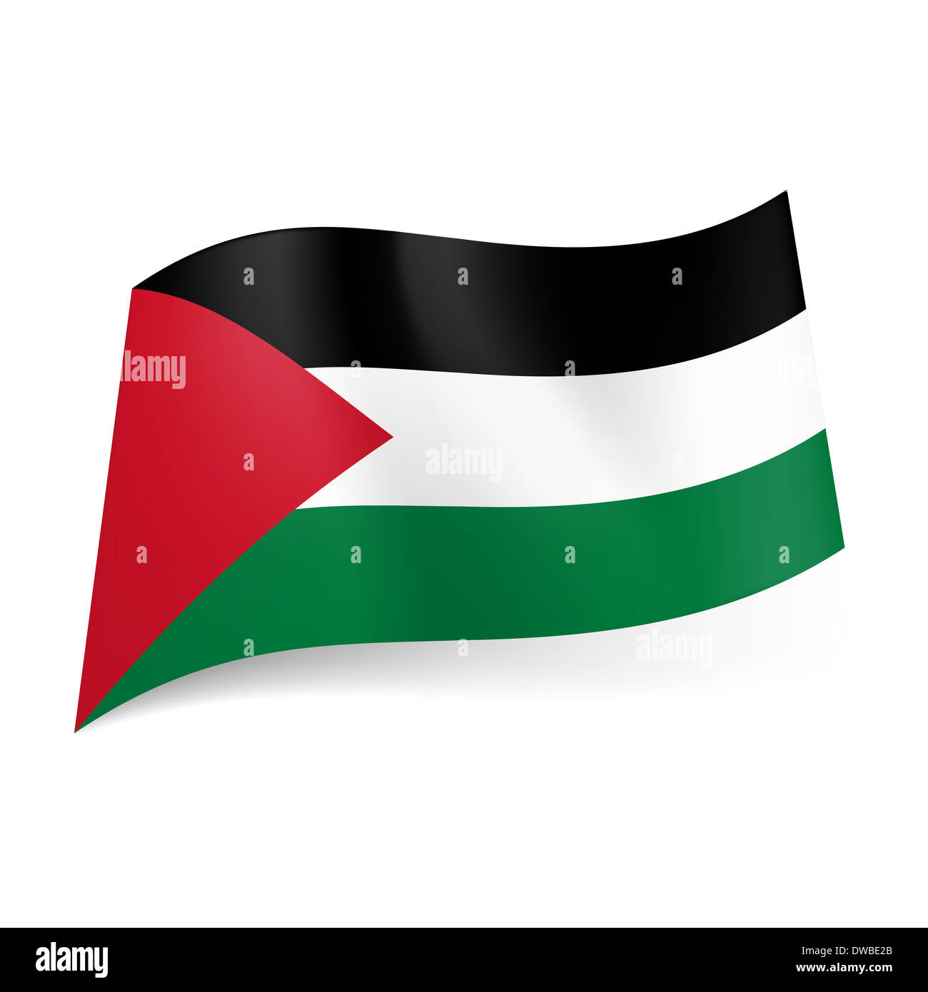 Nationalflagge von Palästina: schwarz, weiß und grün Querstreifen mit roten  Dreieck auf der linken Seite Stockfotografie - Alamy