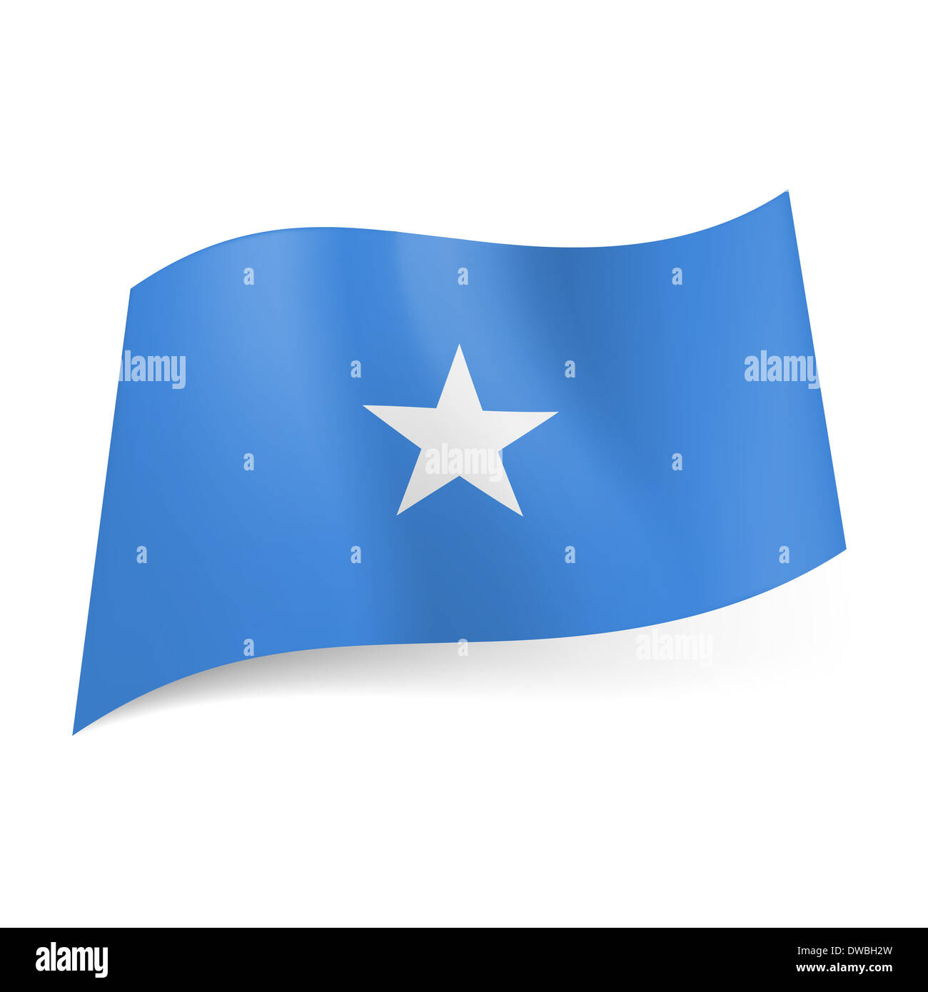 Nationalflagge von Somalia: weißer Stern in der Mitte des blauen Hintergrund. Stockfoto