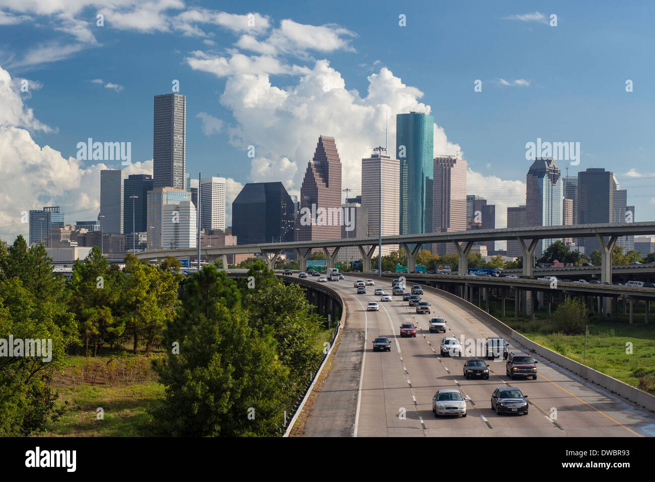 Skyline der Stadt, Houston, Texas, Vereinigte Staaten von Amerika Stockfoto