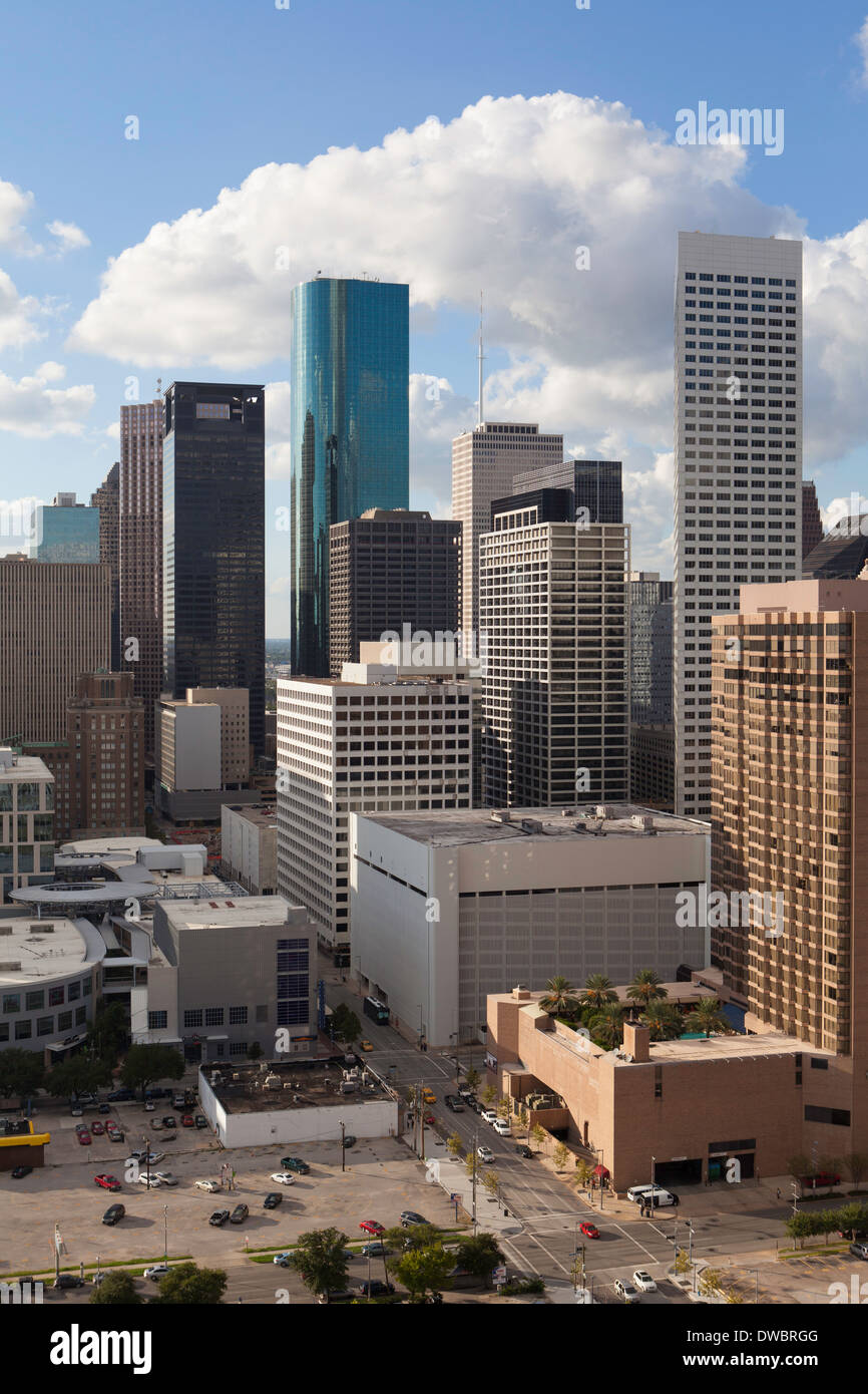 Skyline von Downtown, Houston, Texas, Vereinigte Staaten von Amerika Stockfoto