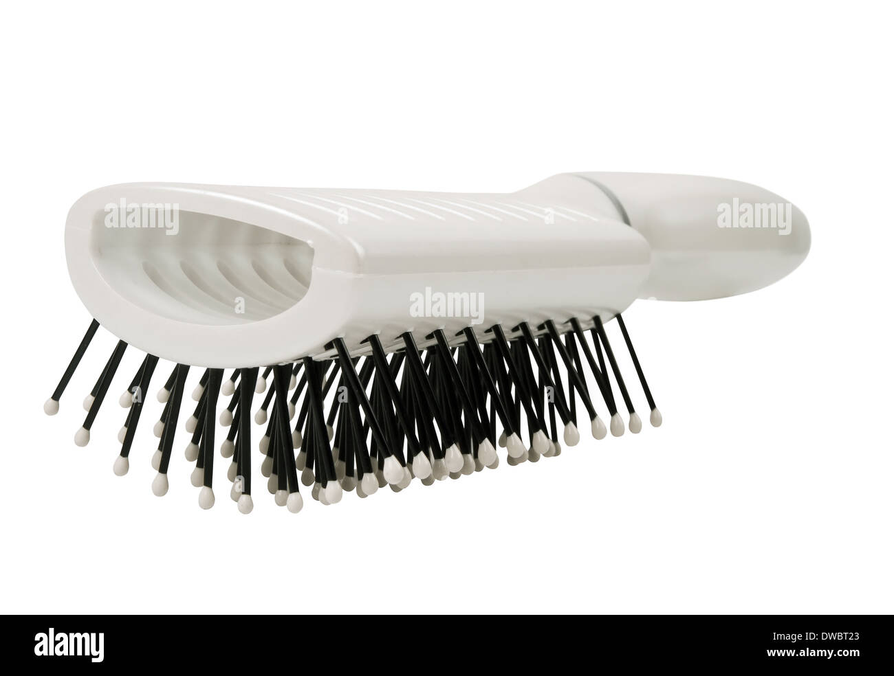 Haarbürste isoliert auf weißem Hintergrund Stockfoto