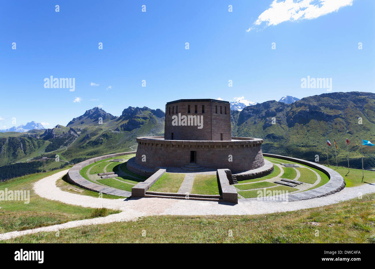 Italien, Trentino, Belluno, Soldat Friedhof am Pordoijoch Stockfoto