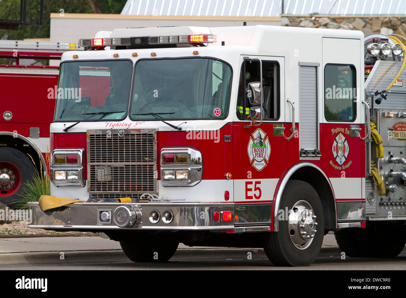 Boise-Abteilung Feuerwehrauto in Boise, Idaho, USA. Stockfoto