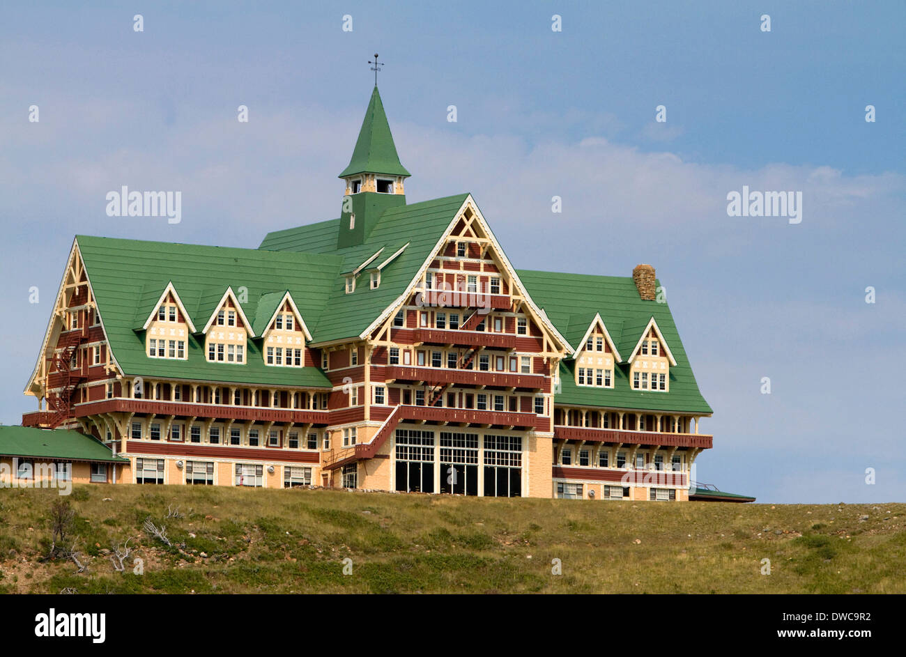 Prince Of Wales Hotel befindet sich in Waterton Lakes Nationalpark, Alberta, Kanada. Stockfoto