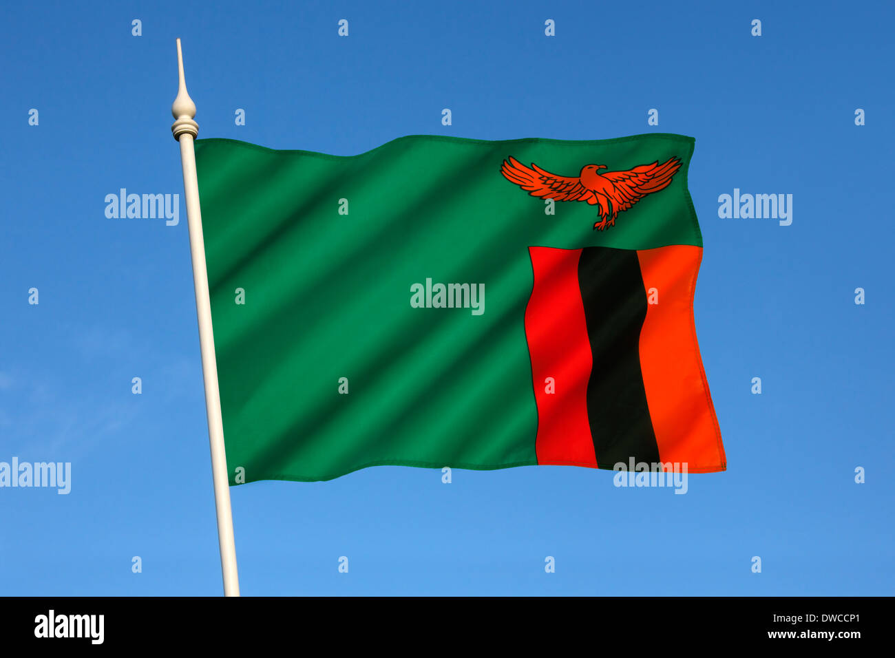 Flagge von Sambia Stockfoto