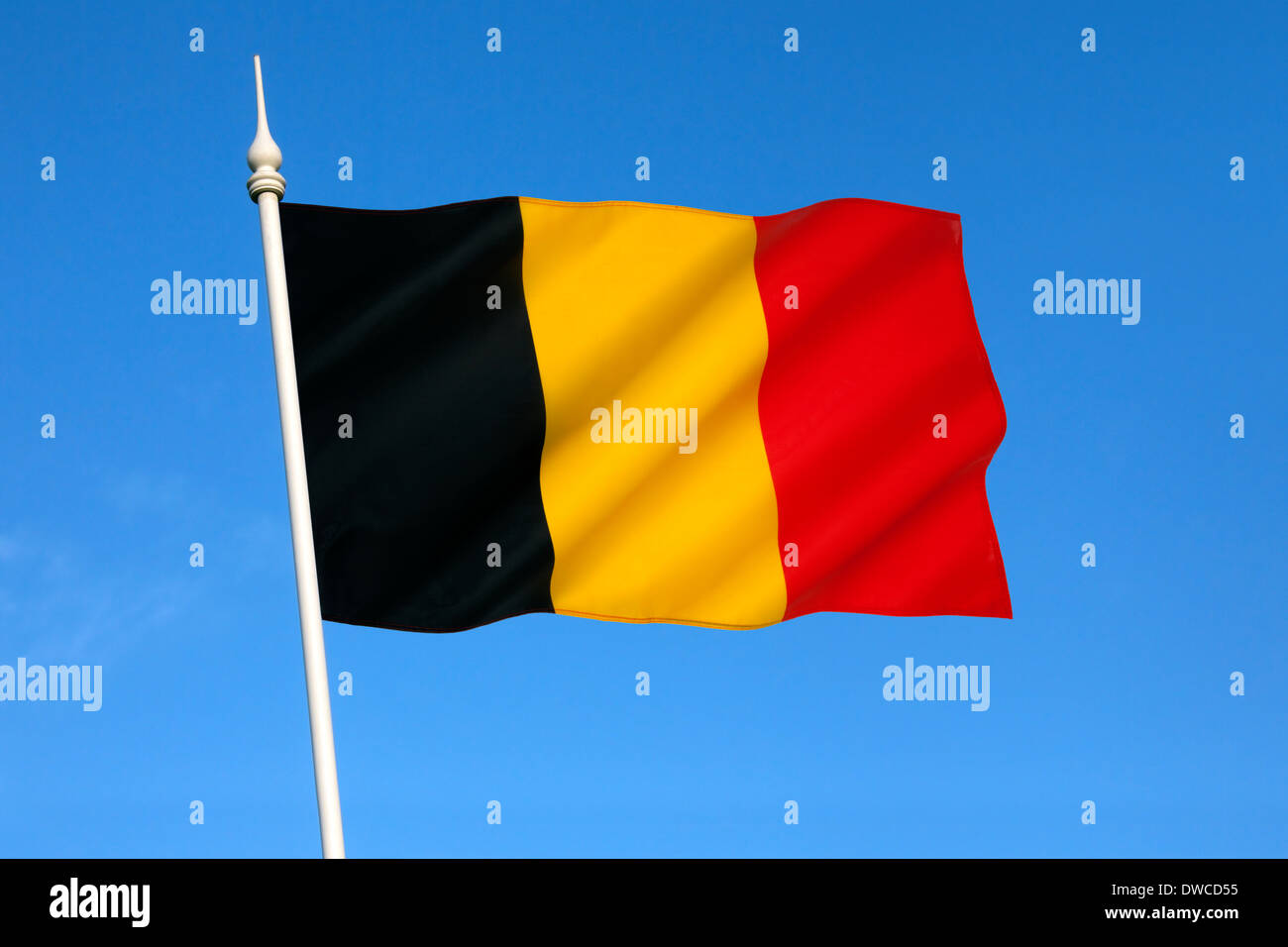 Flagge von Belgien. Stockfoto