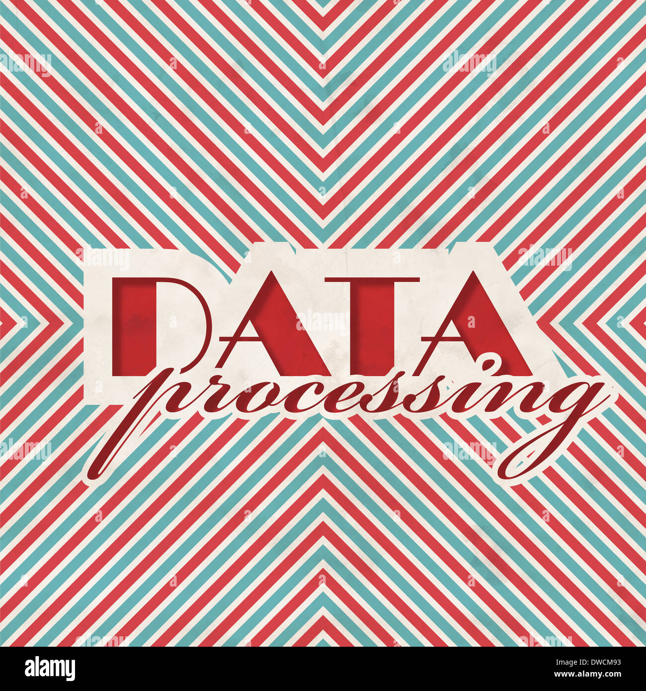 Datenverarbeitung-Konzept auf gestreiften Hintergrund. Stockfoto