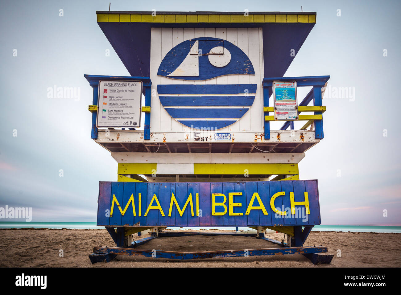 Miami Beach-Rettungsschwimmer-Turm. Stockfoto