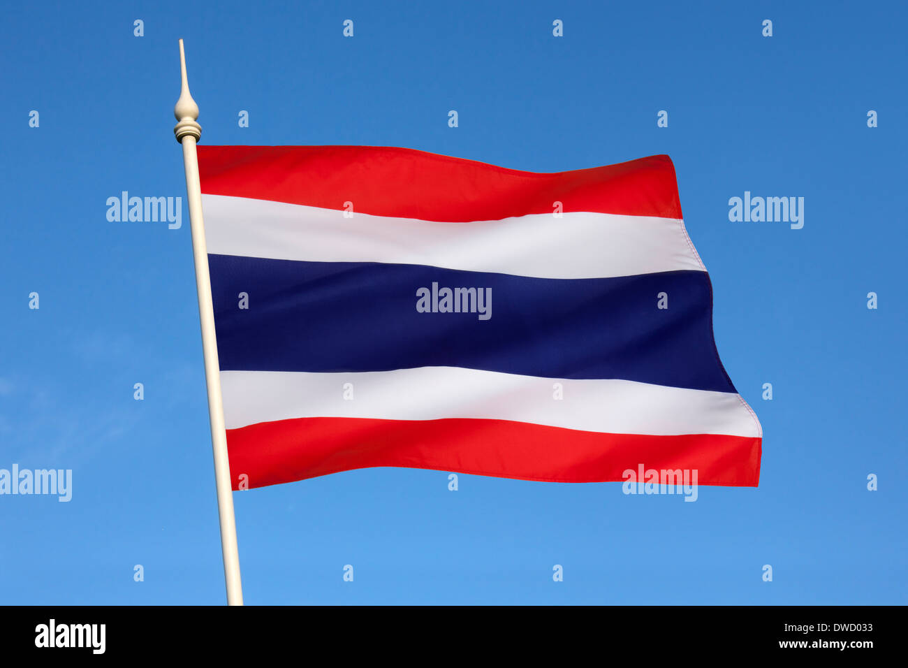 Die Flagge des Königreichs Thailand Stockfoto