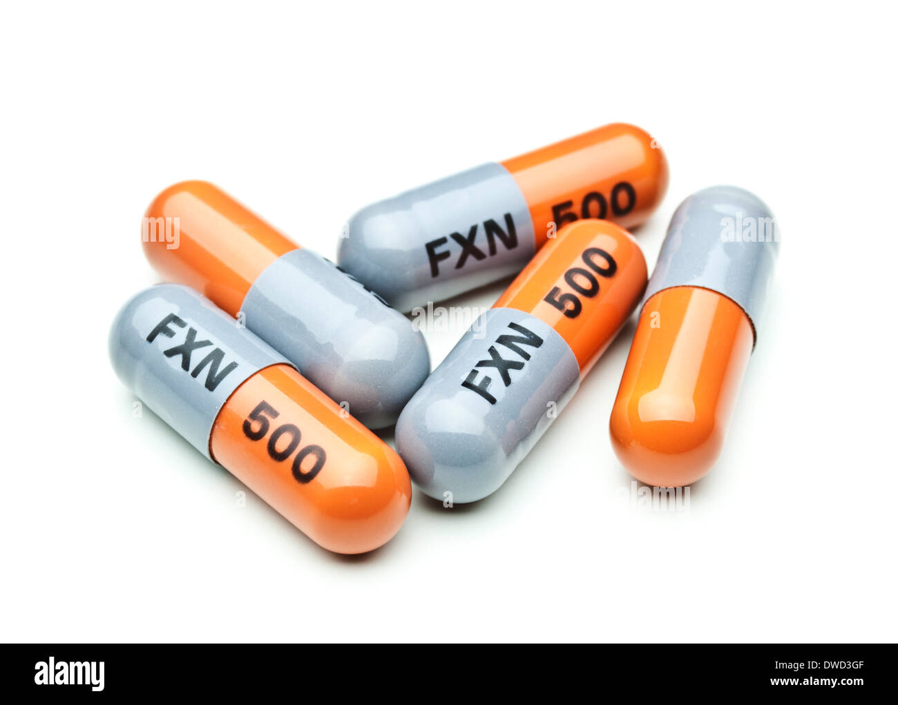 Flucloxacillin-500mg-Kapseln-Penicillin-Antibiotika-Tabletten Stockfoto