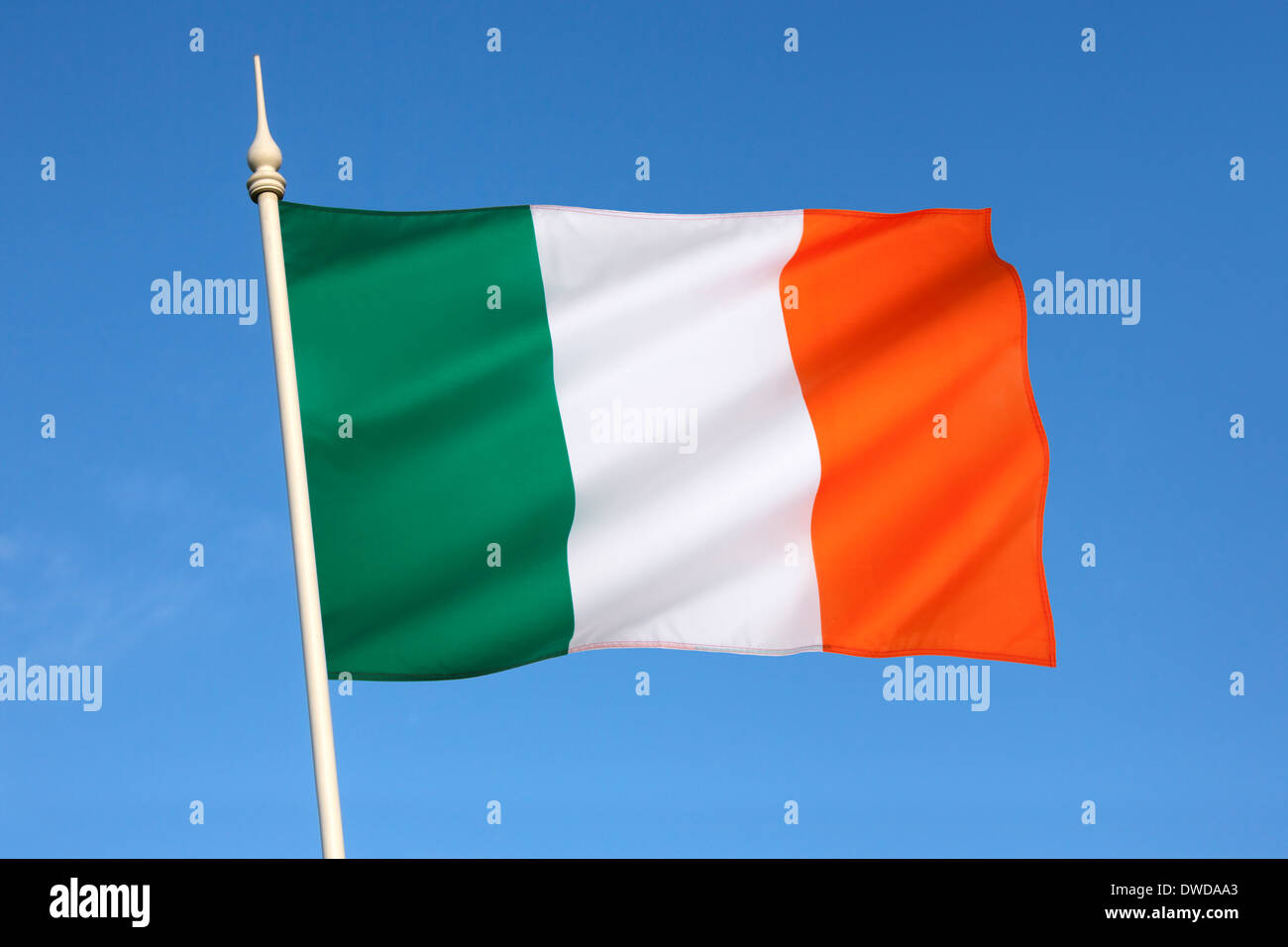 Nationalflagge von Irland Stockfoto