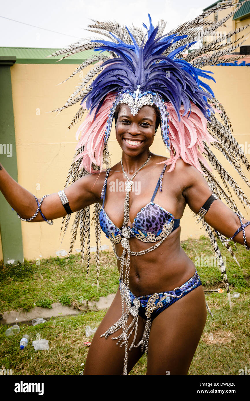 Port Of Spain, Trinidad, 4. März 2014. Karnevalsfigur in "Harts Karneval Mascamp" unter dem Motto "Der Liebe & Krieg". Bildnachweis: Tom Arne Hanslien/Alamy Live-Nachrichten Stockfoto