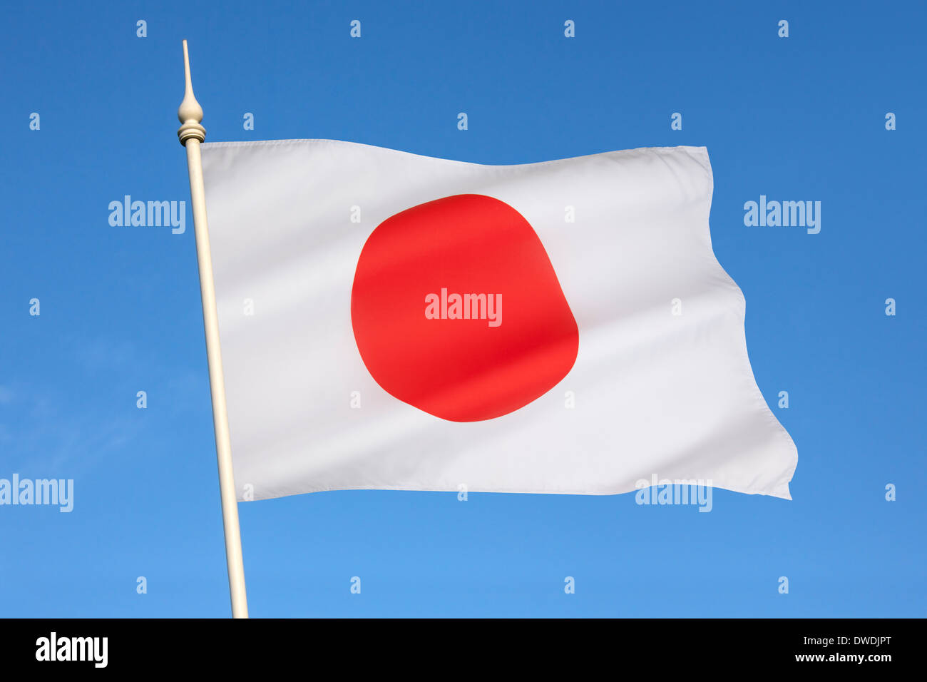 Die Nationalflagge von Japan Stockfoto