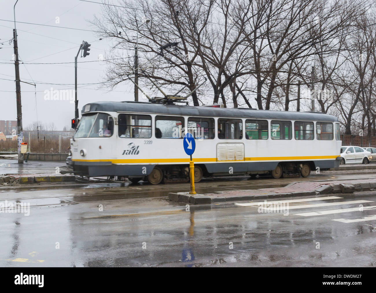 Straßenbahn in Bukarest, Rumänien Stockfoto