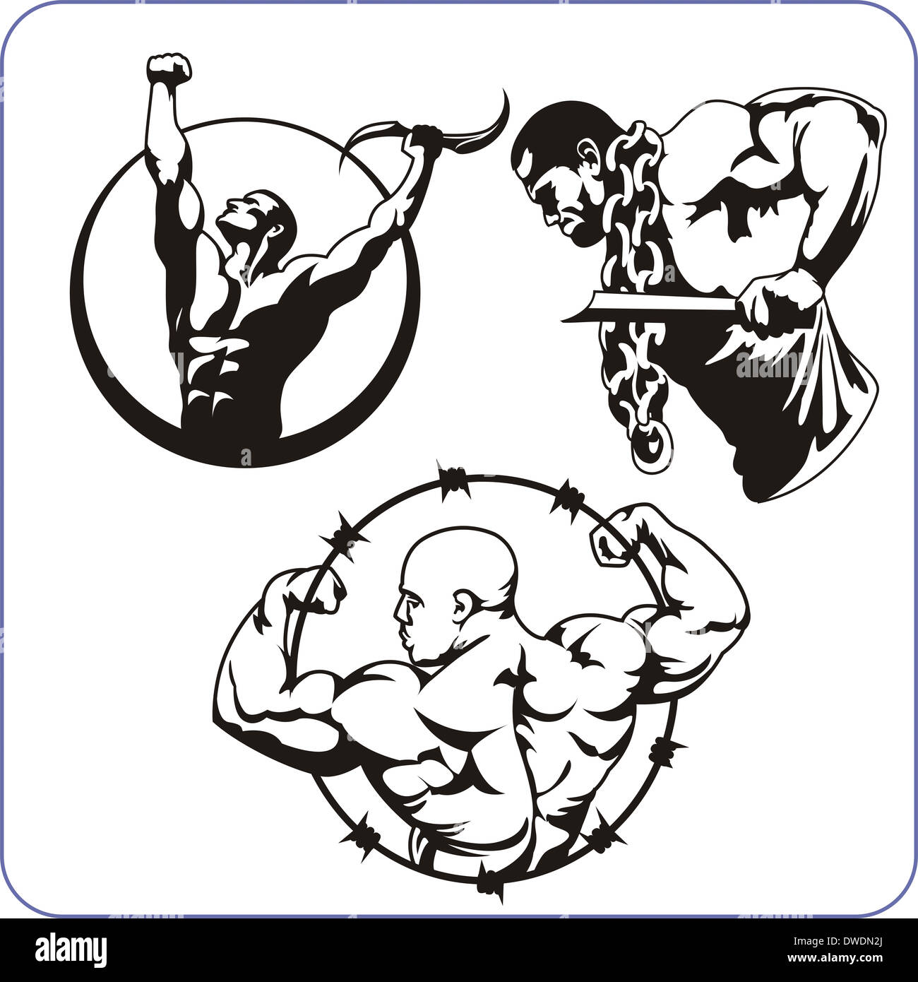 Bodybuilding und Fitness - Illustration. Stockfoto