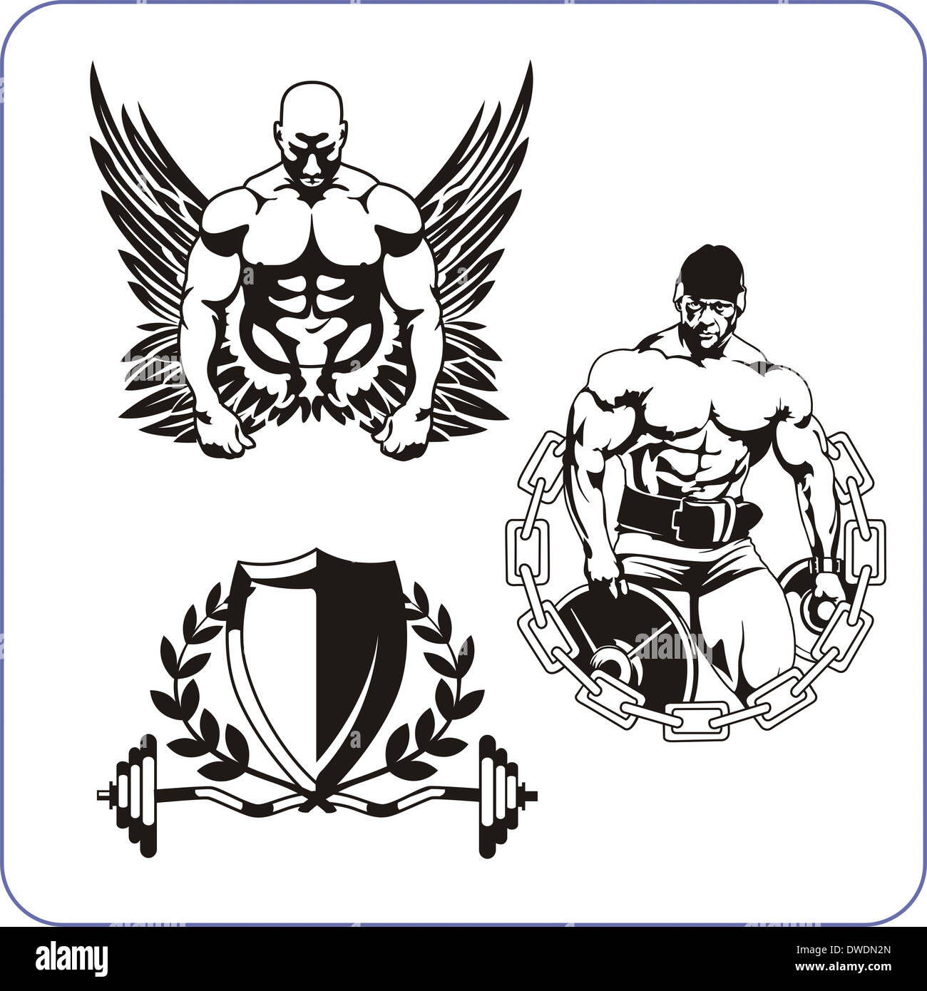 Bodybuilding und Fitness - Illustration. Stockfoto