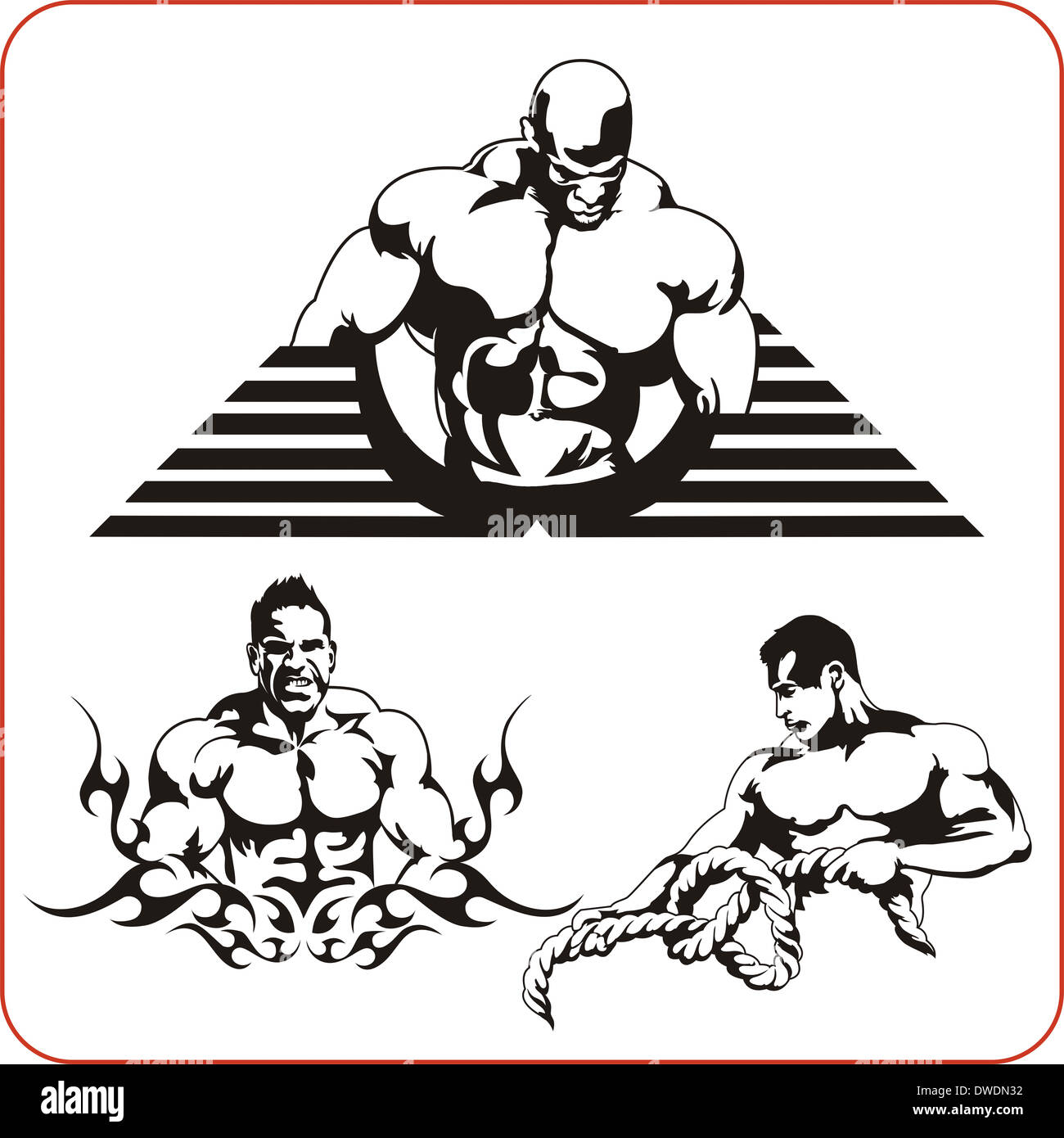 Bodybuilding und Fitness - Illustration. Stockfoto