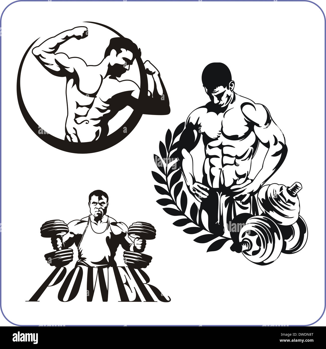 Bodybuilding und Fitness - Illustration. Stockfoto