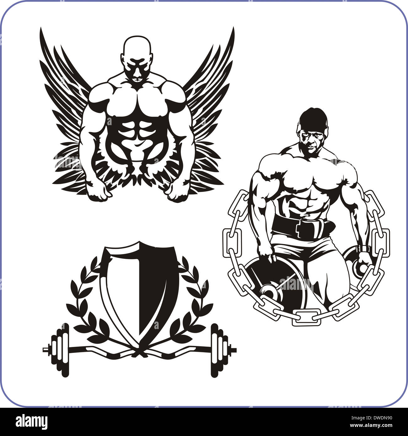 Bodybuilding und Fitness - Illustration. Stockfoto