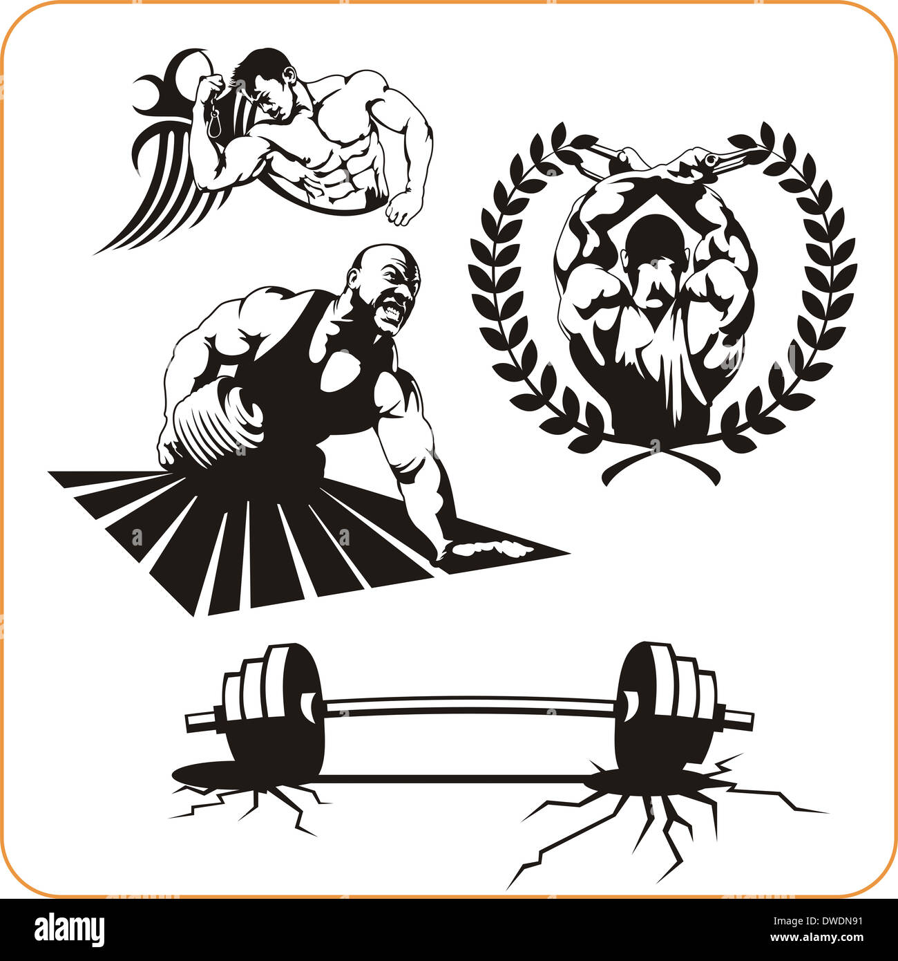 Bodybuilding und Fitness - Illustration. Stockfoto