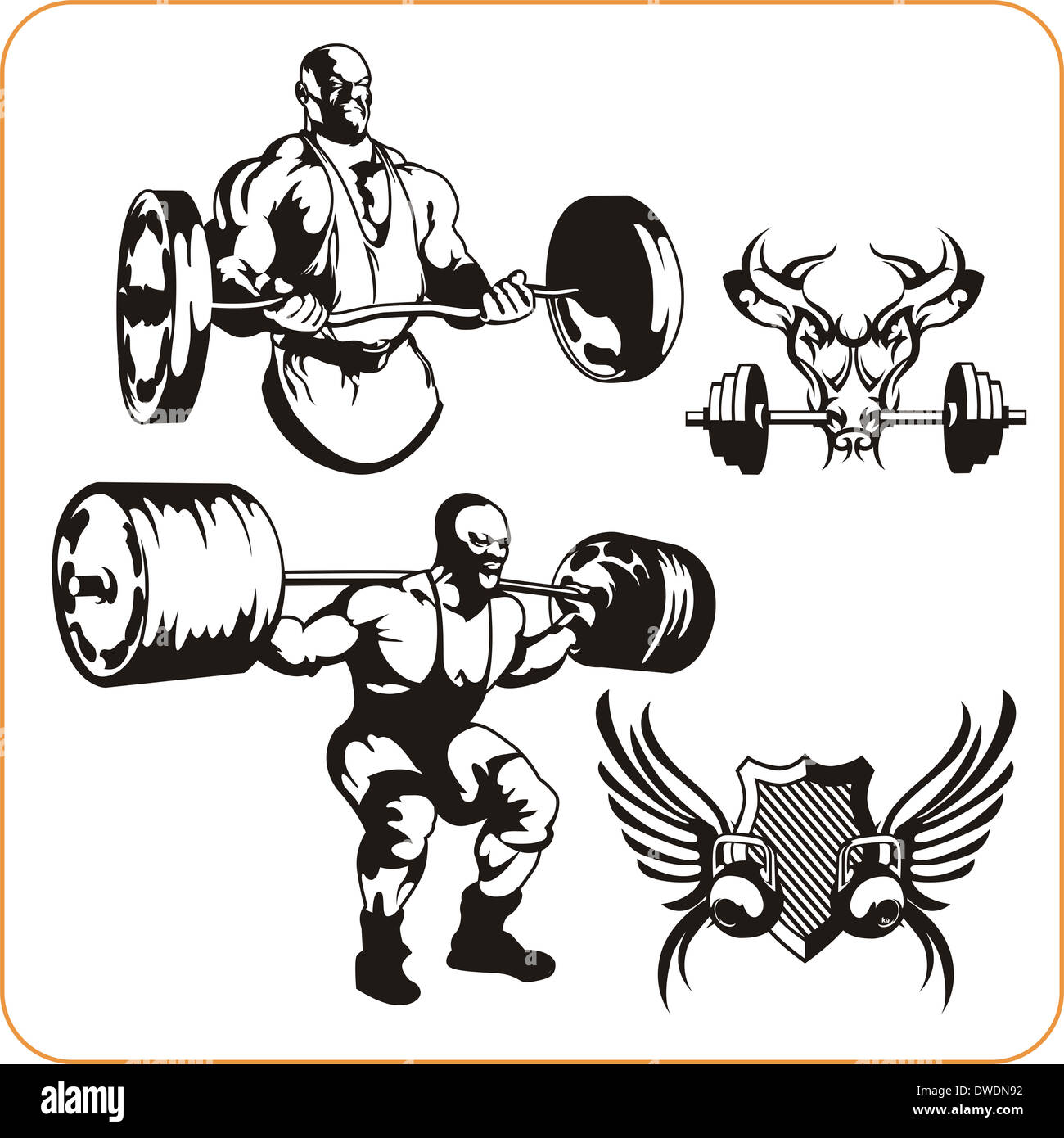 Bodybuilding und Fitness - Illustration. Stockfoto